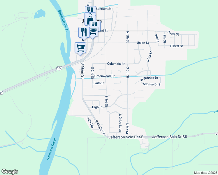 map of restaurants, bars, coffee shops, grocery stores, and more near 383 Tanglewood Court in Jefferson