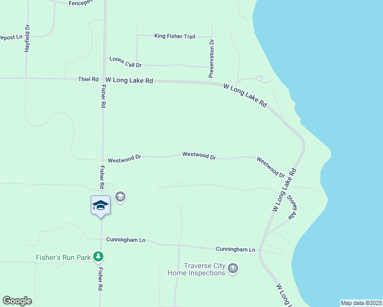 map of restaurants, bars, coffee shops, grocery stores, and more near 9699 Westwood Dr in Traverse City