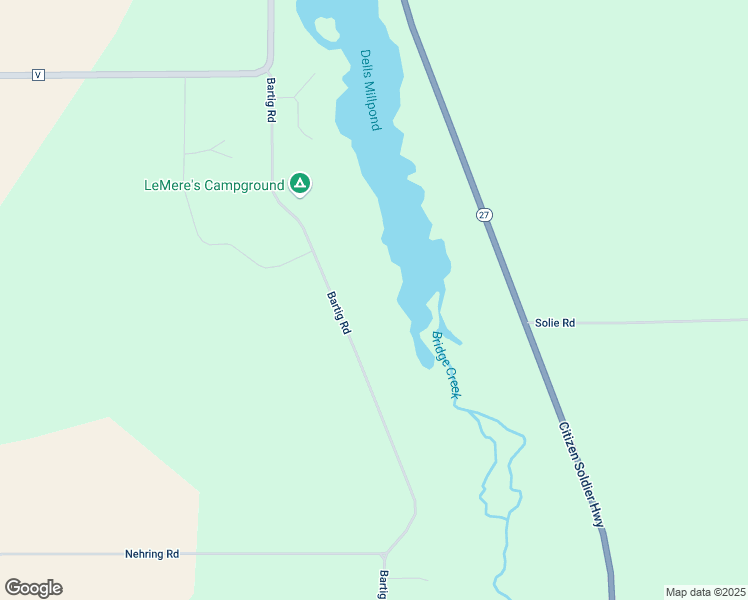 map of restaurants, bars, coffee shops, grocery stores, and more near S8295 Bartig Road in Augusta