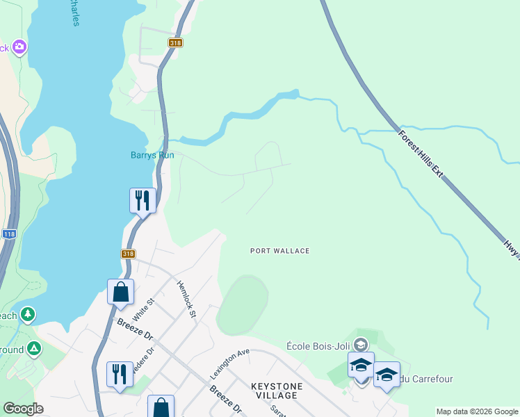 map of restaurants, bars, coffee shops, grocery stores, and more near 68 Simona Drive in Dartmouth