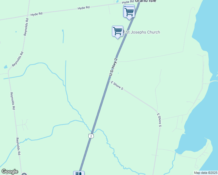 map of restaurants, bars, coffee shops, grocery stores, and more near 162 U.S. 2 in Grand Isle