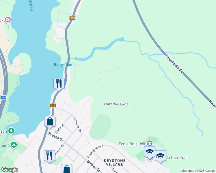 map of restaurants, bars, coffee shops, grocery stores, and more near 66 Simona Drive in Dartmouth