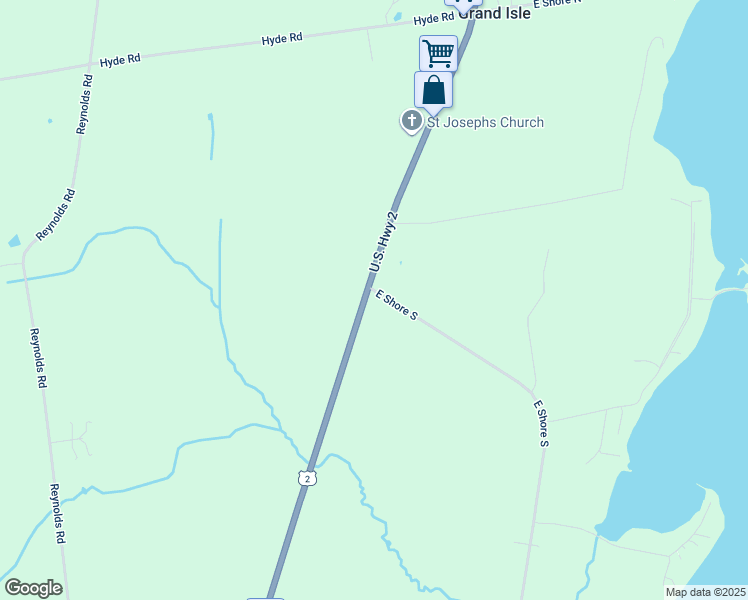 map of restaurants, bars, coffee shops, grocery stores, and more near 162 U.S. 2 in Grand Isle