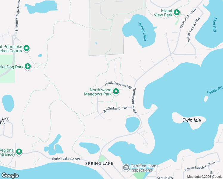 map of restaurants, bars, coffee shops, grocery stores, and more near 16292 Tahinka Court Northwest in Prior Lake