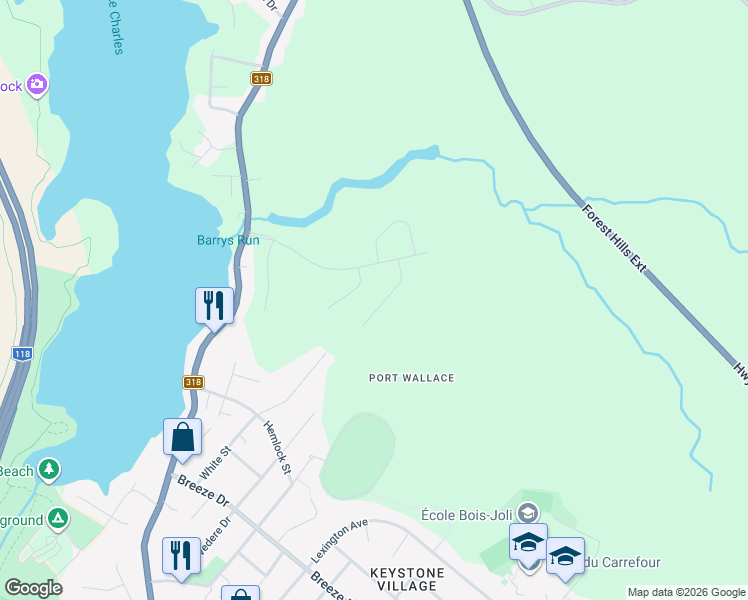map of restaurants, bars, coffee shops, grocery stores, and more near 59 Simona Drive in Dartmouth