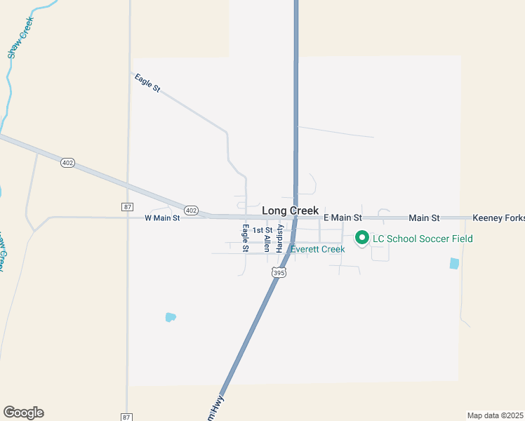 map of restaurants, bars, coffee shops, grocery stores, and more near 320 East Main Street in Long Creek