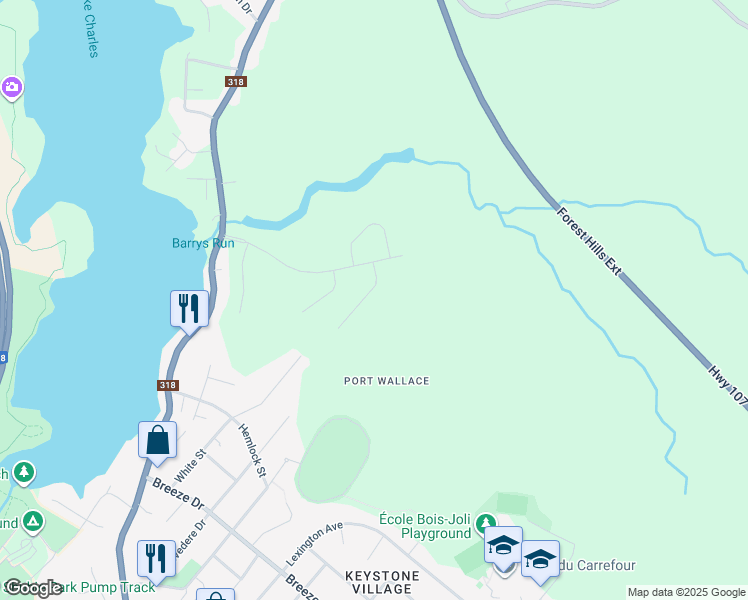 map of restaurants, bars, coffee shops, grocery stores, and more near 38 Simona Drive in Dartmouth