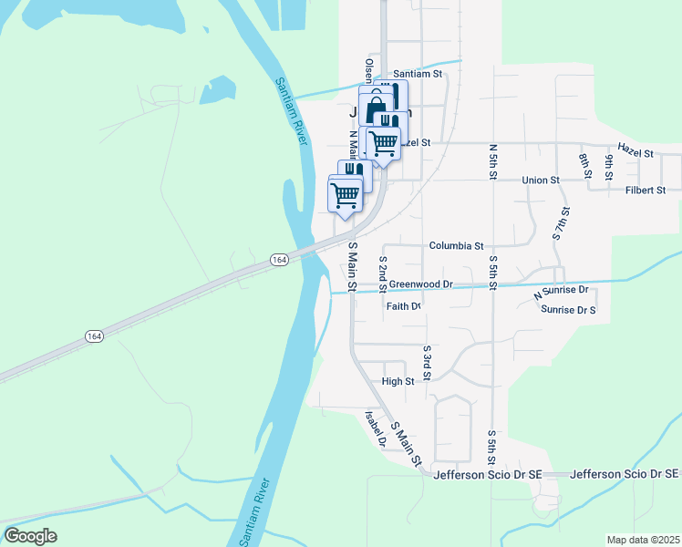 map of restaurants, bars, coffee shops, grocery stores, and more near 428 South Main Street in Jefferson