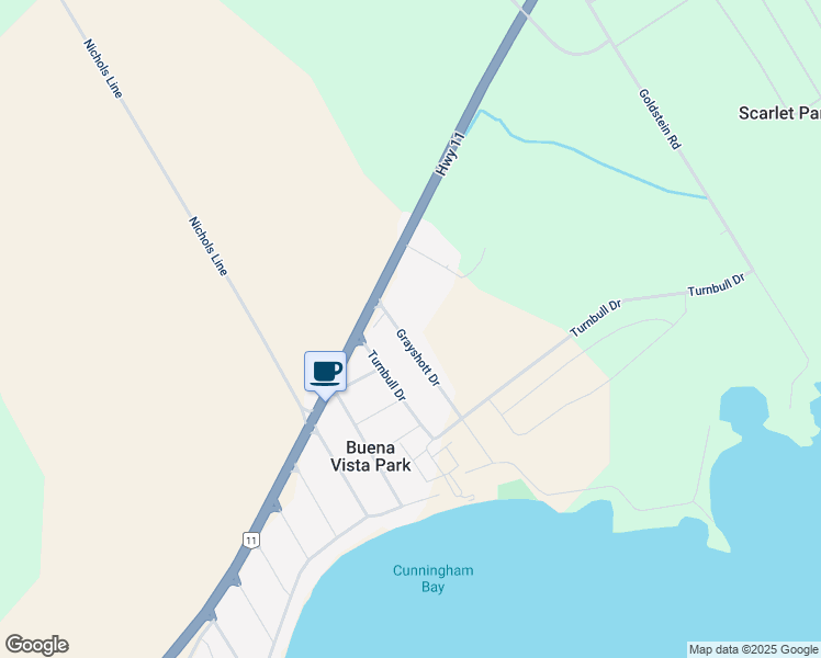map of restaurants, bars, coffee shops, grocery stores, and more near 3269 Grayshott Drive in Orillia