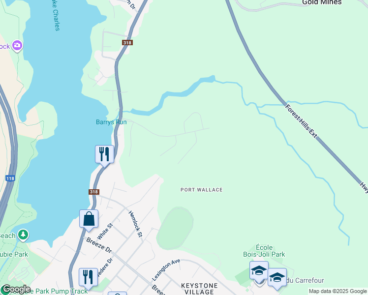 map of restaurants, bars, coffee shops, grocery stores, and more near 47 Simona Drive in Dartmouth