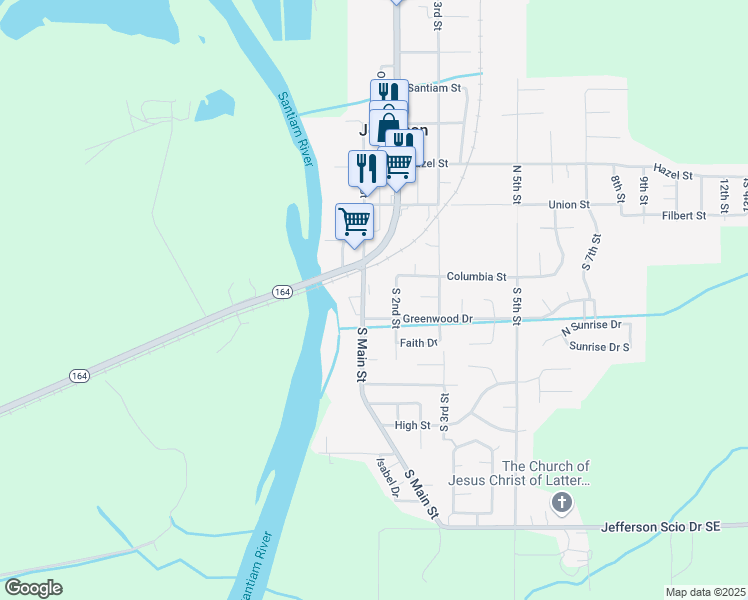 map of restaurants, bars, coffee shops, grocery stores, and more near 336 South 2nd Street in Jefferson