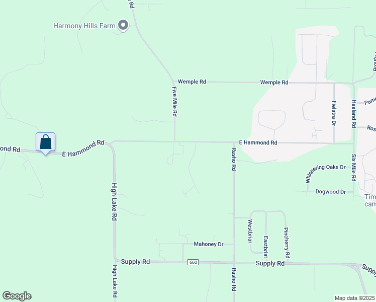 map of restaurants, bars, coffee shops, grocery stores, and more near 3272 East Hammond Road in Traverse City
