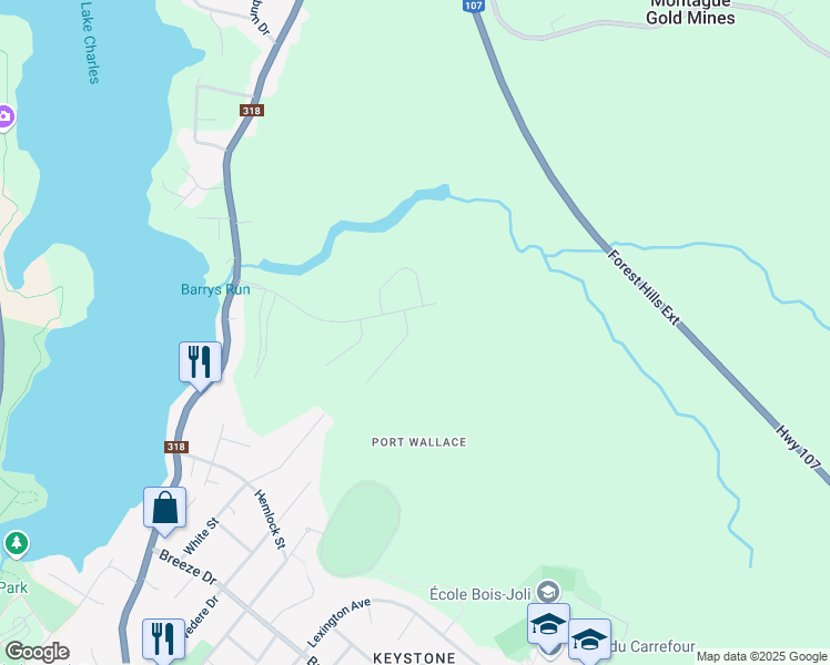map of restaurants, bars, coffee shops, grocery stores, and more near 20 Simona Drive in Dartmouth