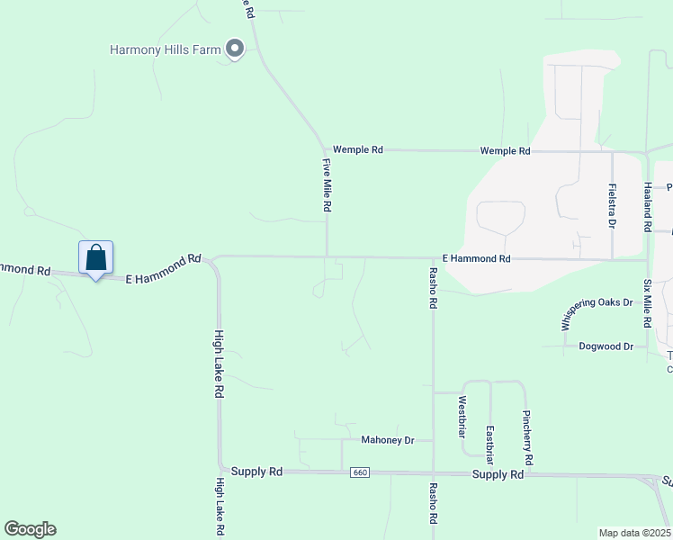 map of restaurants, bars, coffee shops, grocery stores, and more near 3272 East Hammond Road in Traverse City