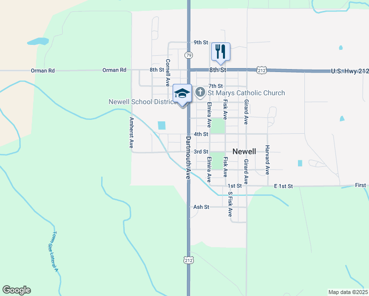 map of restaurants, bars, coffee shops, grocery stores, and more near 301 Dartmouth Avenue in Newell