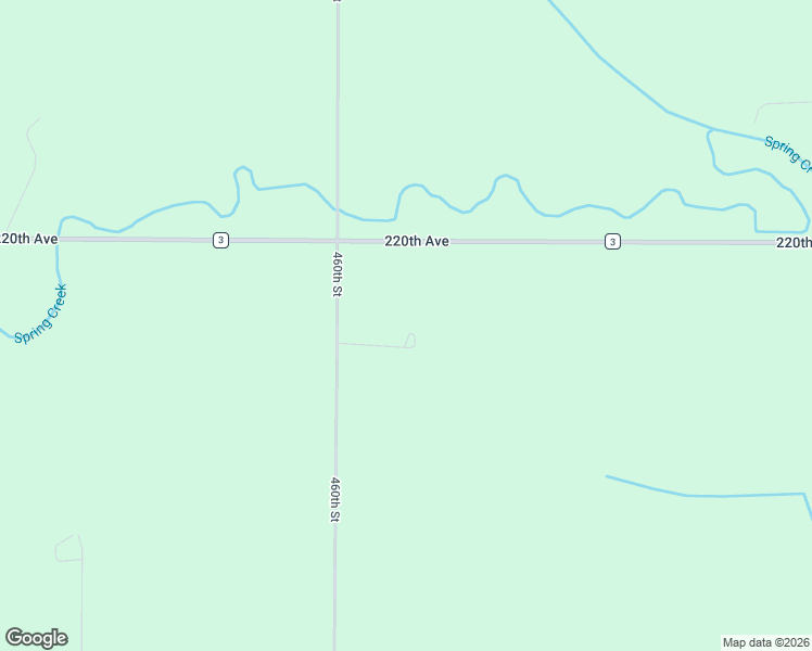 map of restaurants, bars, coffee shops, grocery stores, and more near 460th Street in Hanley Falls