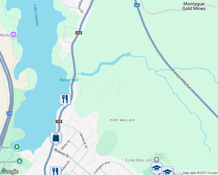 map of restaurants, bars, coffee shops, grocery stores, and more near 135 Terrastone Ridge in Dartmouth