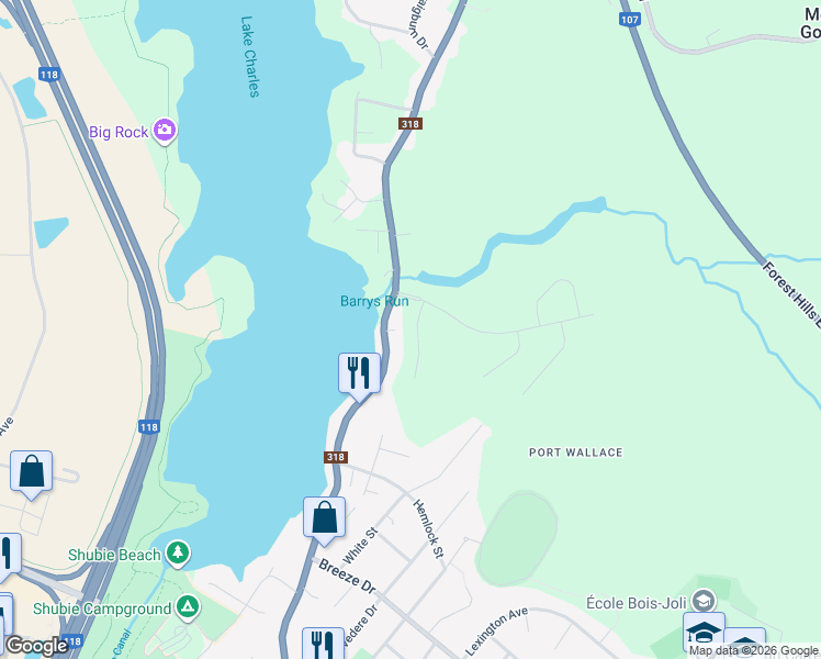 map of restaurants, bars, coffee shops, grocery stores, and more near 29 Pearlgarden Close in Dartmouth