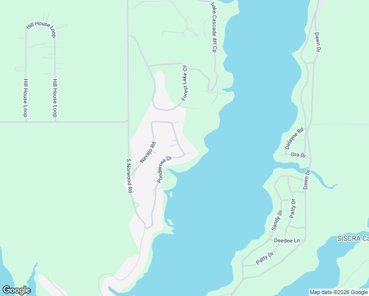 map of restaurants, bars, coffee shops, grocery stores, and more near 13016 Ponderosa Drive in Donnelly