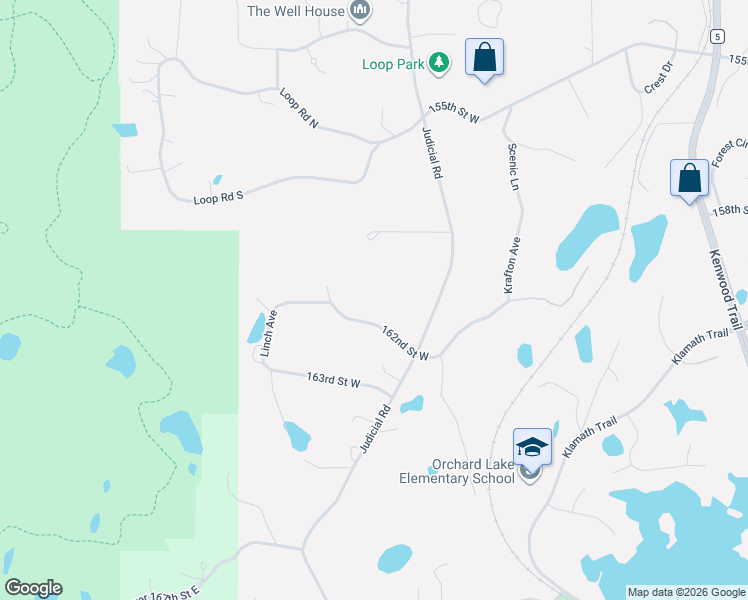 map of restaurants, bars, coffee shops, grocery stores, and more near 12215 162nd Street West in Lakeville