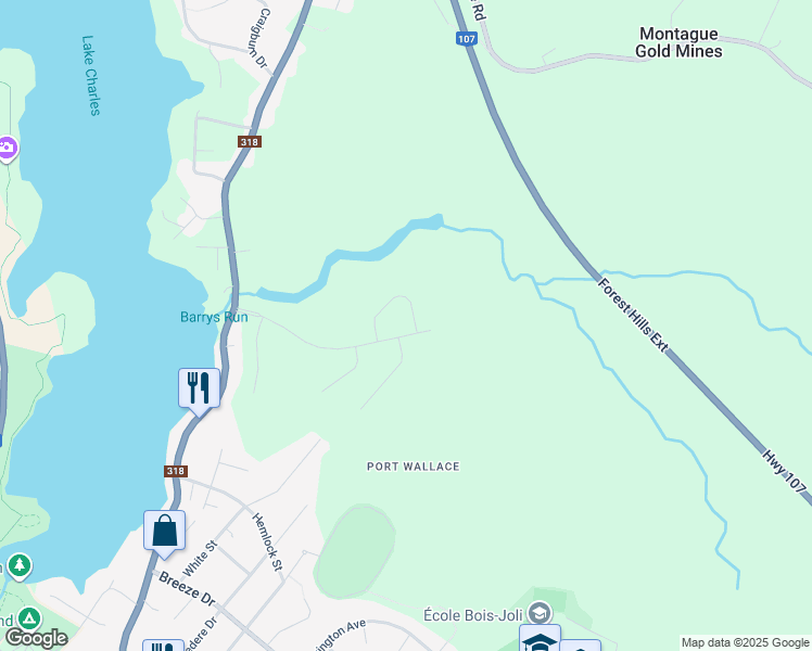 map of restaurants, bars, coffee shops, grocery stores, and more near 187 Gardenia Way in Dartmouth
