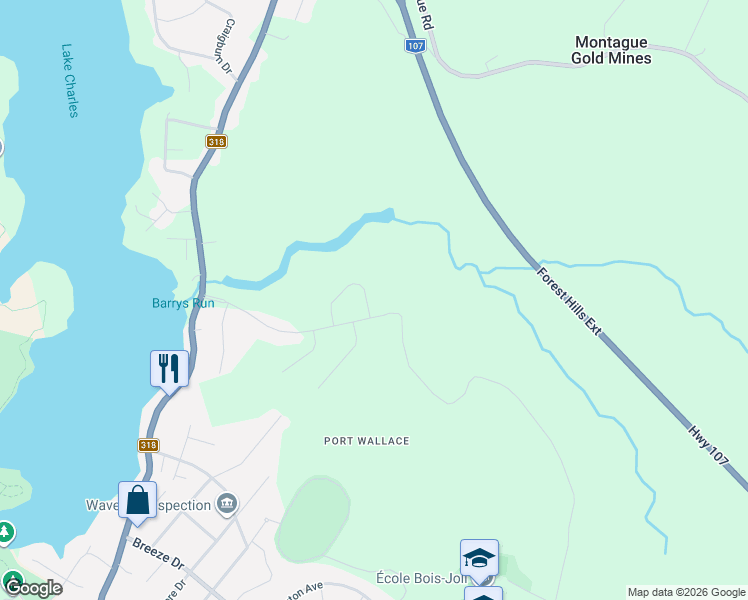 map of restaurants, bars, coffee shops, grocery stores, and more near 172 Gardenia Way in Dartmouth