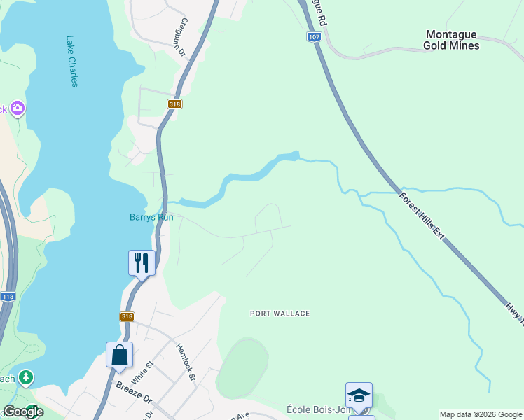 map of restaurants, bars, coffee shops, grocery stores, and more near 29 Gardenia Way in Dartmouth