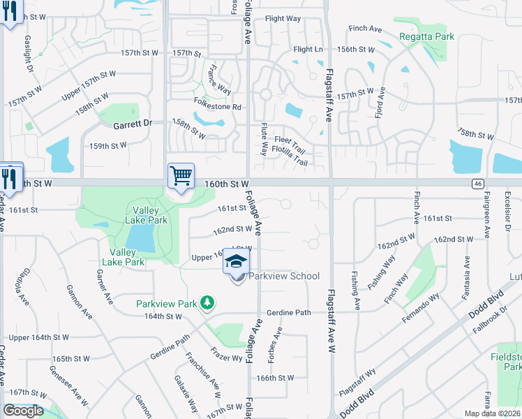 map of restaurants, bars, coffee shops, grocery stores, and more near 6742 Foliage Court in Rosemount