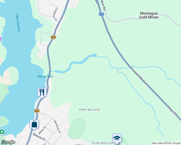 map of restaurants, bars, coffee shops, grocery stores, and more near 142 Gardenia Way in Dartmouth