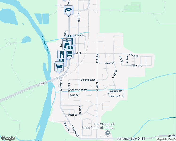 map of restaurants, bars, coffee shops, grocery stores, and more near 189 South 3rd Street in Jefferson