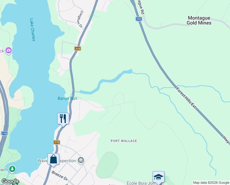 map of restaurants, bars, coffee shops, grocery stores, and more near 84 Gardenia Way in Dartmouth