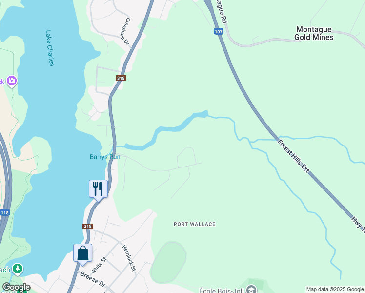 map of restaurants, bars, coffee shops, grocery stores, and more near 92 Gardenia Way in Dartmouth