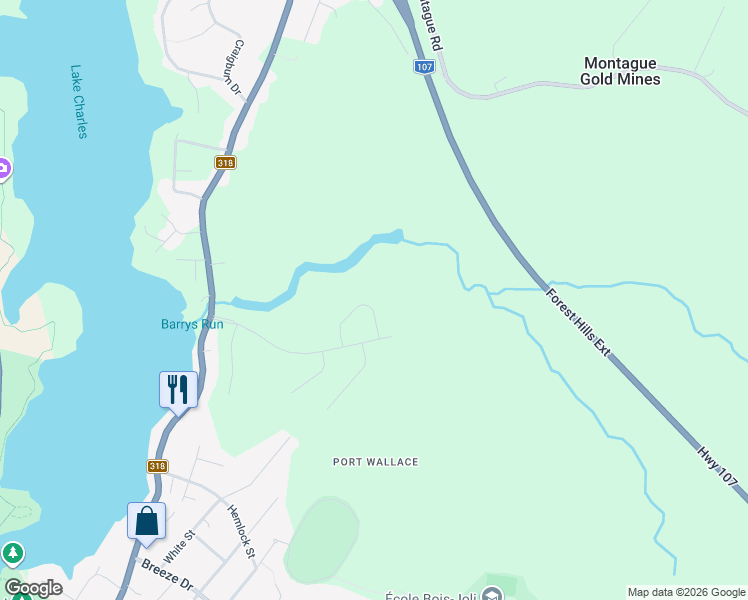 map of restaurants, bars, coffee shops, grocery stores, and more near 130 Gardenia Way in Dartmouth