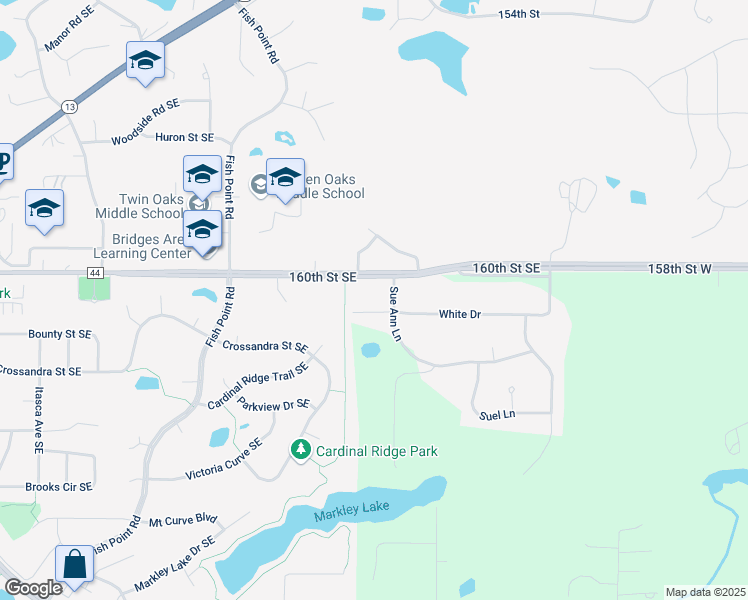 map of restaurants, bars, coffee shops, grocery stores, and more near 6050 White Drive in Prior Lake