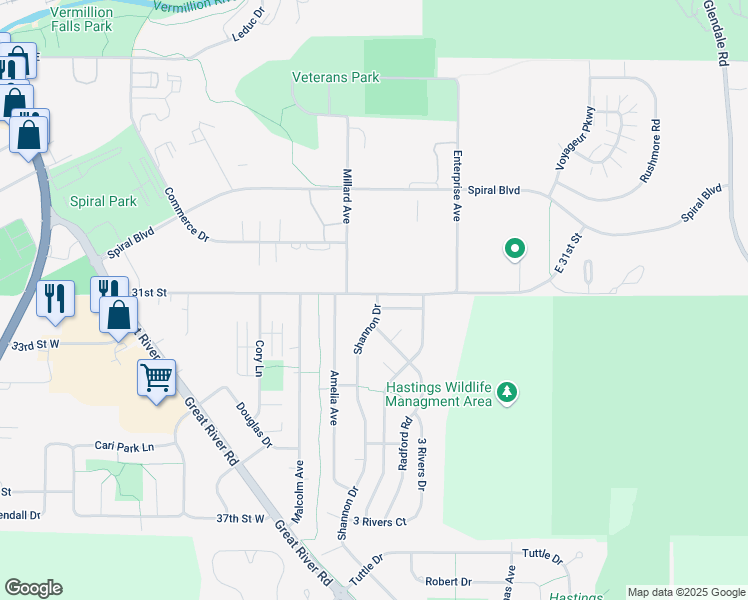 map of restaurants, bars, coffee shops, grocery stores, and more near 2 Patrick Lane in Hastings