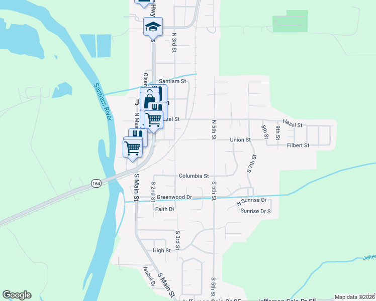 map of restaurants, bars, coffee shops, grocery stores, and more near 189 South 3rd Street in Jefferson