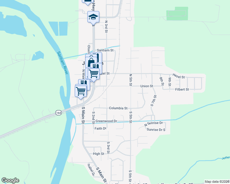 map of restaurants, bars, coffee shops, grocery stores, and more near 189 South 3rd Street in Jefferson
