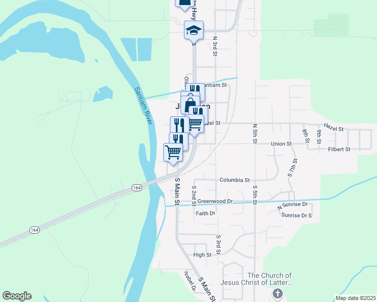 map of restaurants, bars, coffee shops, grocery stores, and more near 152 North 2nd Street in Jefferson