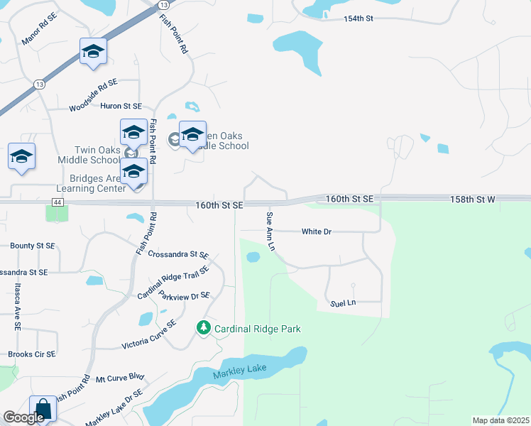 map of restaurants, bars, coffee shops, grocery stores, and more near 6050 White Drive in Prior Lake