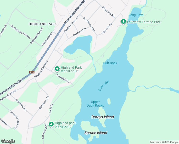 map of restaurants, bars, coffee shops, grocery stores, and more near 325 Paula Drive in Hammonds Plains
