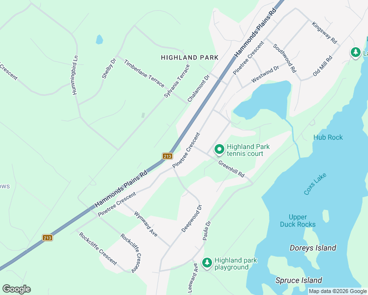 map of restaurants, bars, coffee shops, grocery stores, and more near 167 Pinetree Crescent in Hammonds Plains