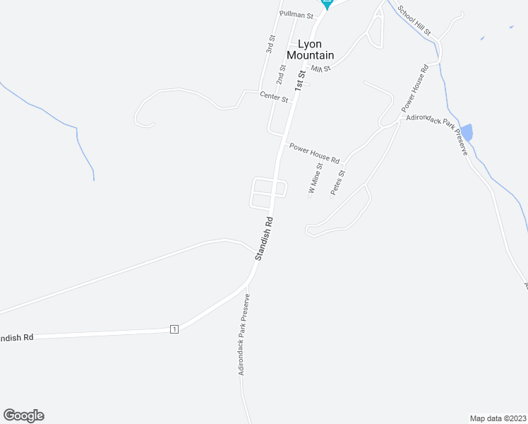 map of restaurants, bars, coffee shops, grocery stores, and more near 1 Phillips Court in Lyon Mountain
