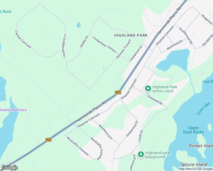 map of restaurants, bars, coffee shops, grocery stores, and more near 121 Hammonds Plains Road in Hammonds Plains