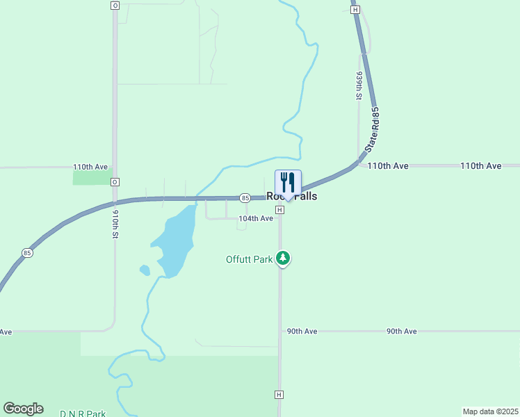 map of restaurants, bars, coffee shops, grocery stores, and more near E9274 Wisconsin 85 in Mondovi