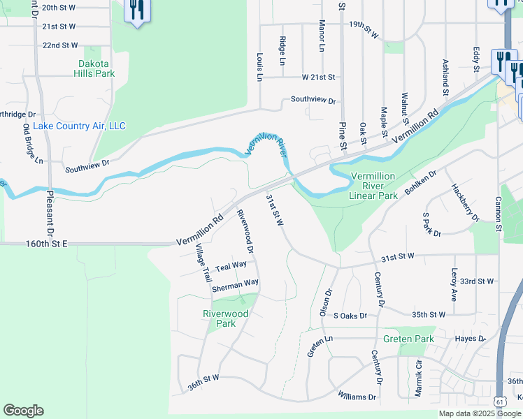map of restaurants, bars, coffee shops, grocery stores, and more near 955 31st Street West in Hastings