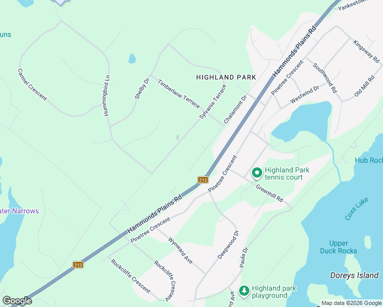 map of restaurants, bars, coffee shops, grocery stores, and more near 121 Hammonds Plains Road in Hammonds Plains