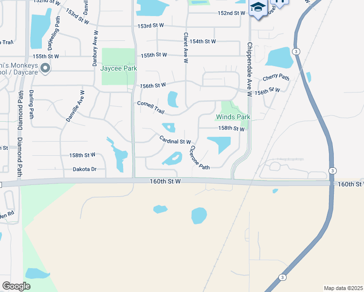 map of restaurants, bars, coffee shops, grocery stores, and more near 3800 Cardinal Street West in Rosemount