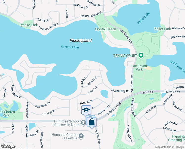 map of restaurants, bars, coffee shops, grocery stores, and more near 1100 156th Street East in Burnsville