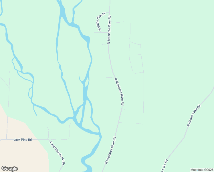 map of restaurants, bars, coffee shops, grocery stores, and more near Redwood Court in Grayling