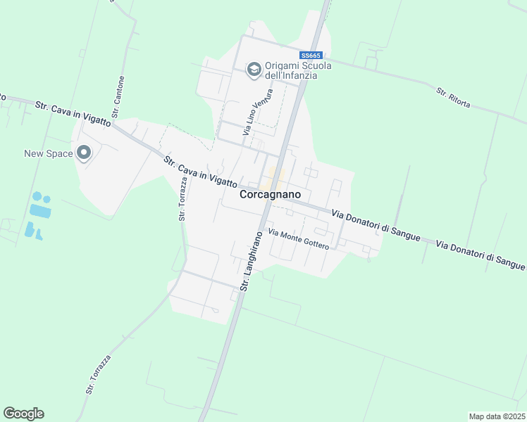 map of restaurants, bars, coffee shops, grocery stores, and more near 439 Strada Langhirano in Corcagnano